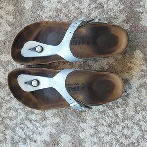 Birkenstock thong sandel silver size 38